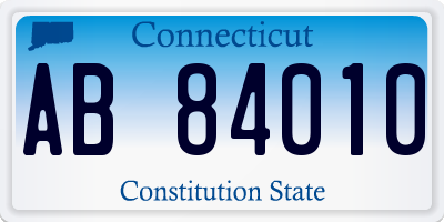 CT license plate AB84010