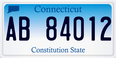 CT license plate AB84012