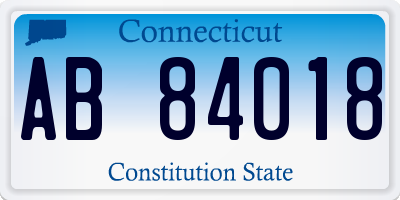 CT license plate AB84018