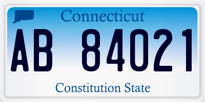 CT license plate AB84021