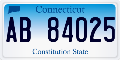 CT license plate AB84025