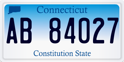 CT license plate AB84027