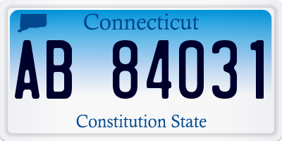 CT license plate AB84031