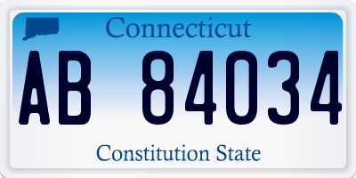 CT license plate AB84034