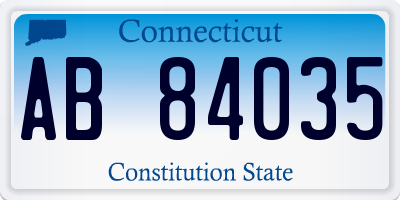 CT license plate AB84035