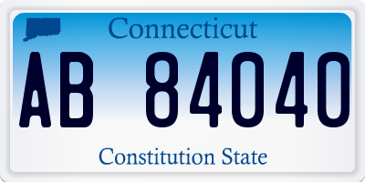 CT license plate AB84040