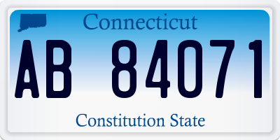 CT license plate AB84071