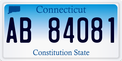 CT license plate AB84081