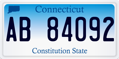 CT license plate AB84092