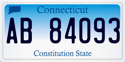 CT license plate AB84093