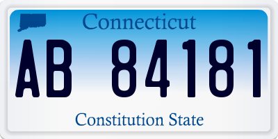 CT license plate AB84181