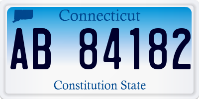 CT license plate AB84182