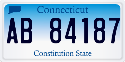 CT license plate AB84187