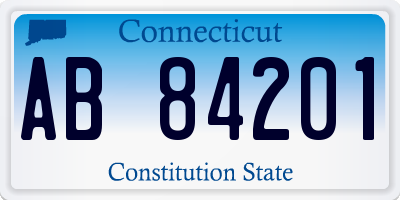 CT license plate AB84201