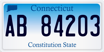 CT license plate AB84203