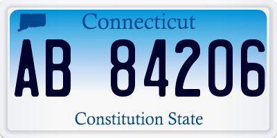 CT license plate AB84206