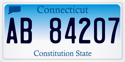 CT license plate AB84207