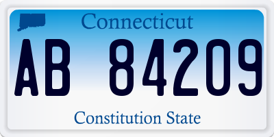 CT license plate AB84209