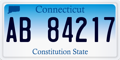 CT license plate AB84217