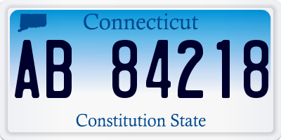 CT license plate AB84218