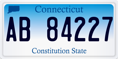 CT license plate AB84227