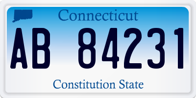 CT license plate AB84231
