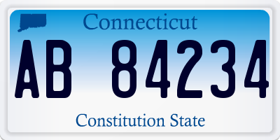 CT license plate AB84234