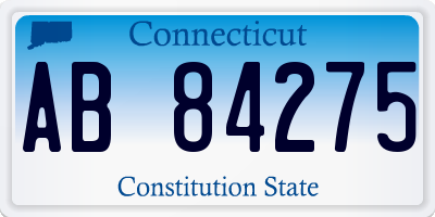 CT license plate AB84275