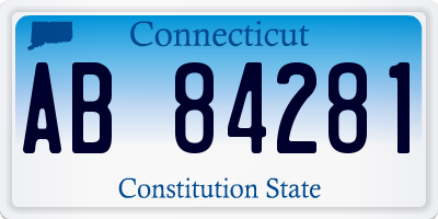 CT license plate AB84281