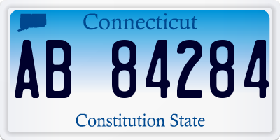 CT license plate AB84284