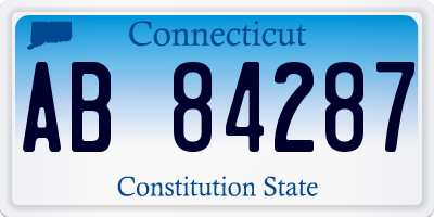 CT license plate AB84287