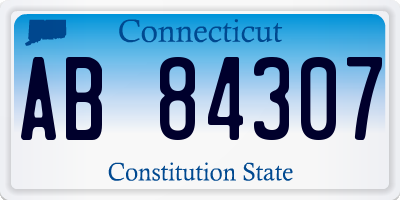 CT license plate AB84307