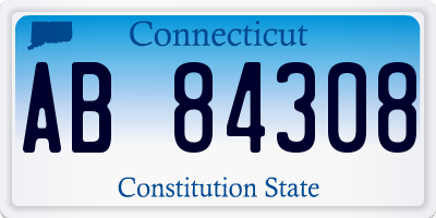 CT license plate AB84308