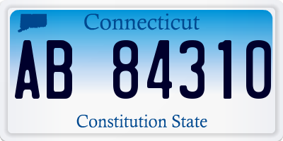CT license plate AB84310