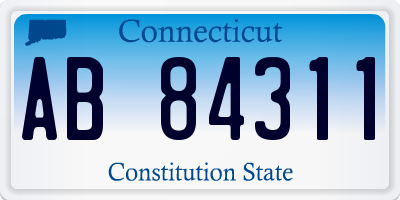 CT license plate AB84311