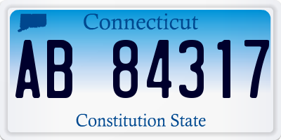 CT license plate AB84317