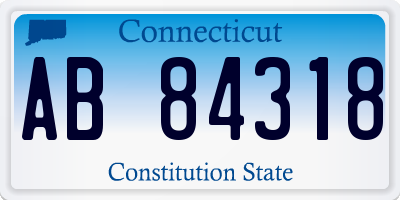CT license plate AB84318