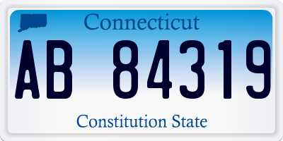 CT license plate AB84319