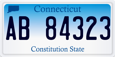 CT license plate AB84323