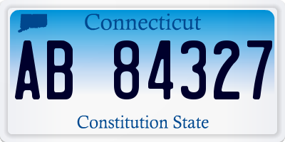 CT license plate AB84327