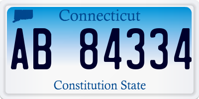 CT license plate AB84334