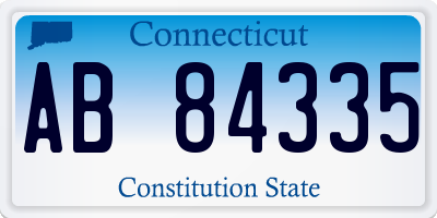 CT license plate AB84335