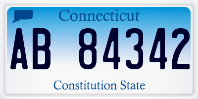 CT license plate AB84342