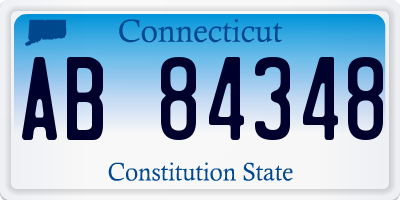 CT license plate AB84348