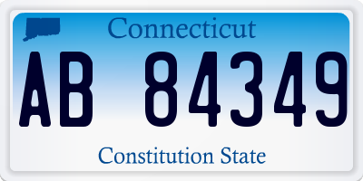 CT license plate AB84349