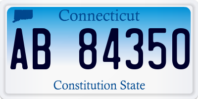 CT license plate AB84350