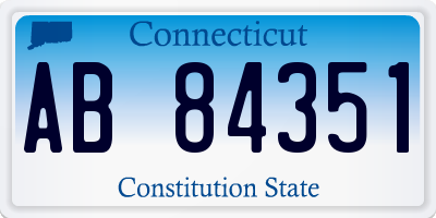 CT license plate AB84351