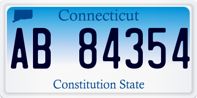 CT license plate AB84354