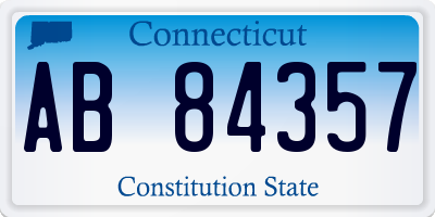 CT license plate AB84357