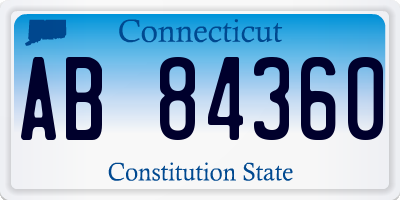 CT license plate AB84360